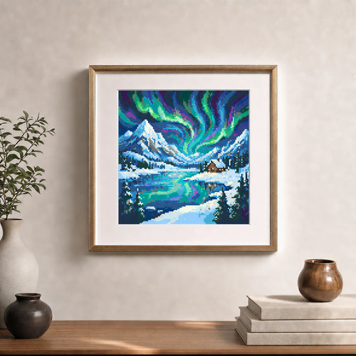 Aurora Borealis Snow Mountain | Pixel Bead Kits