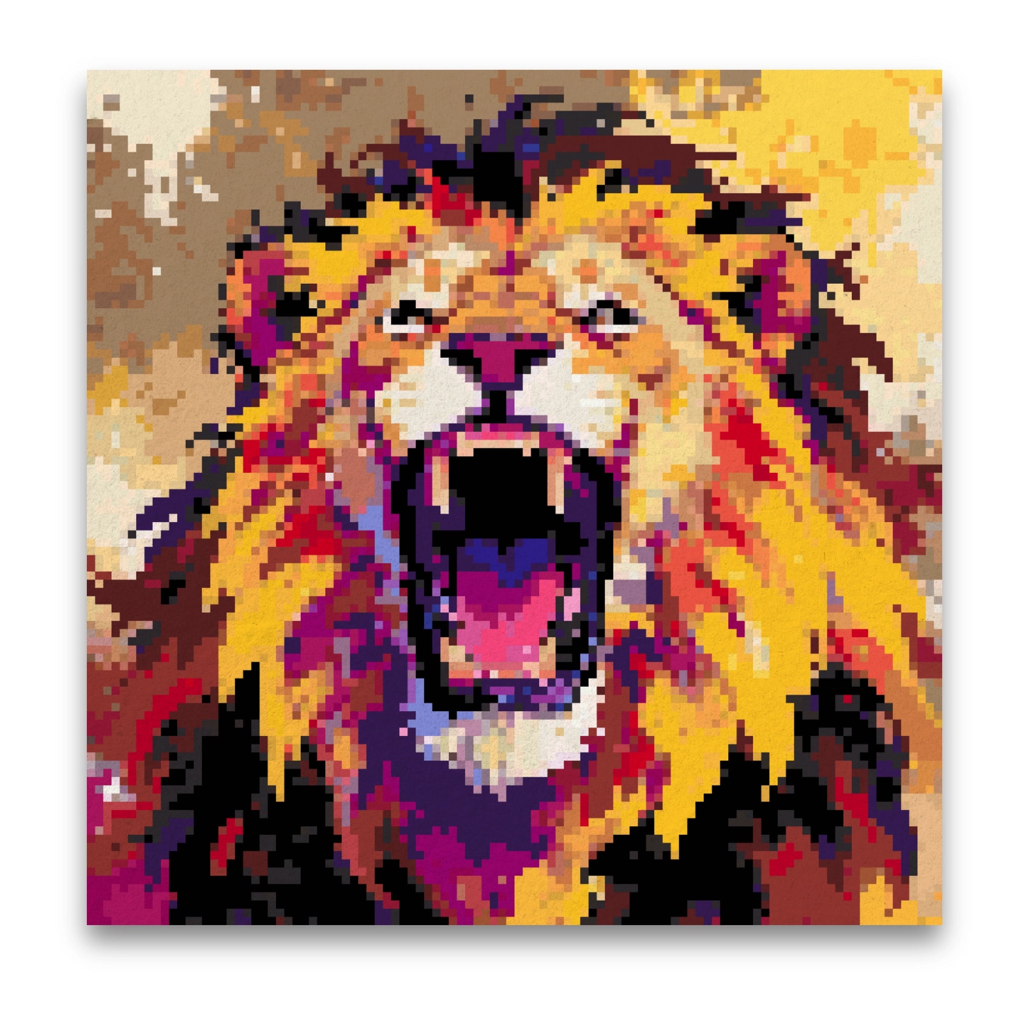 Vibrant Roaring Lion | Pixel Bead Kits